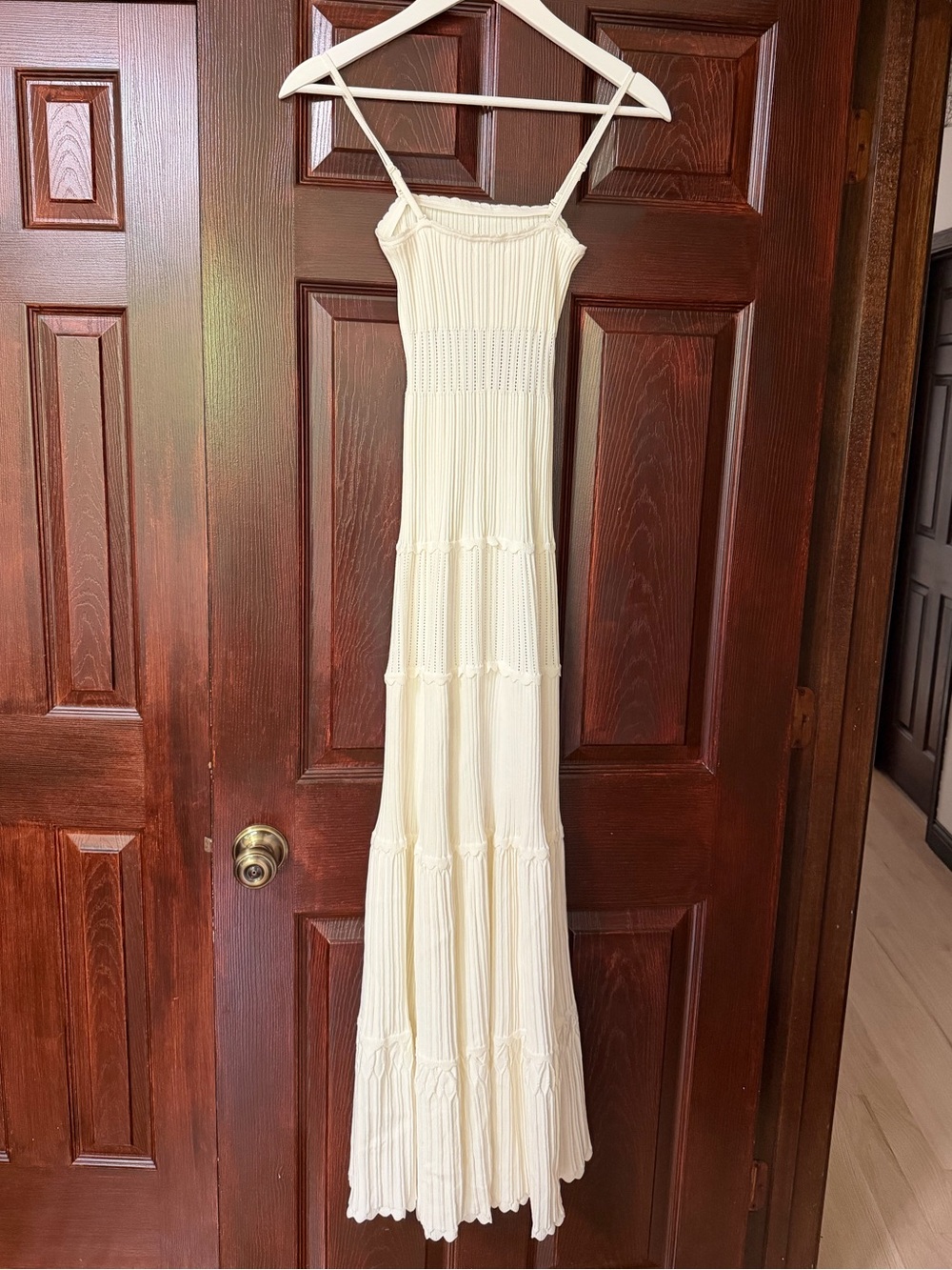 NWT Meshki Finley Pointelle Knit Maxi Dress in Ivory - Picture 15 of 15